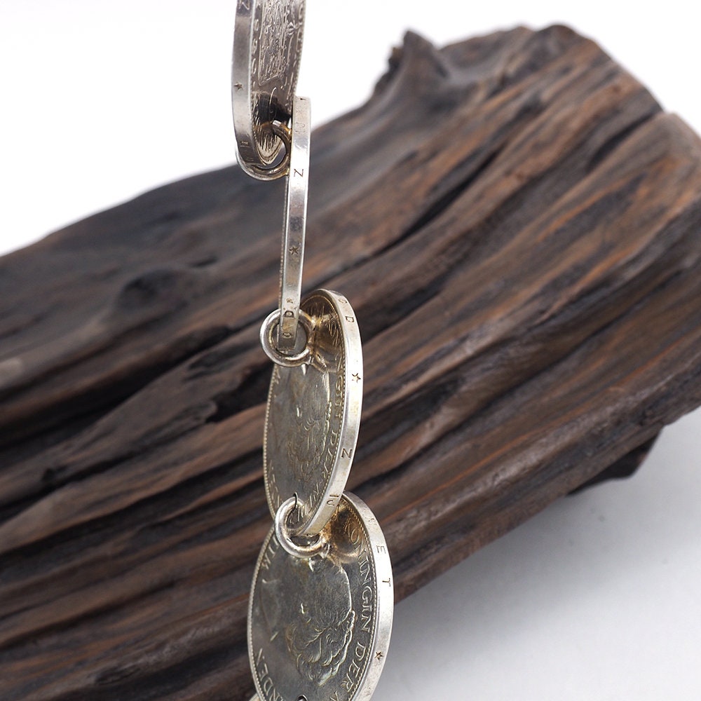 Vintage Netherlands Coin Bracelet, 1930s Coins, Silver Coin Bracelet, Vintage Coins, Silver Coins, Silver Bracelet, 925 Bracelet, OOAK