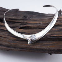 Collar Necklace, Cubic Stone Necklace, Sterling Silver Collar, Mexican Silver Necklace, Silver Necklace, Mexican Silver, Handmade Necklace