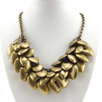 Joan Rivers Necklace, Puffy Heart Necklace, Joan Rivers Jewelry, Bauble Necklace, Vintage Style Necklace, Aged Brass, Statement Necklace