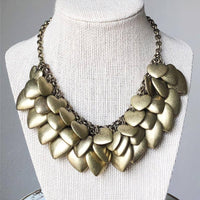Joan Rivers Necklace, Puffy Heart Necklace, Joan Rivers Jewelry, Bauble Necklace, Vintage Style Necklace, Aged Brass, Statement Necklace