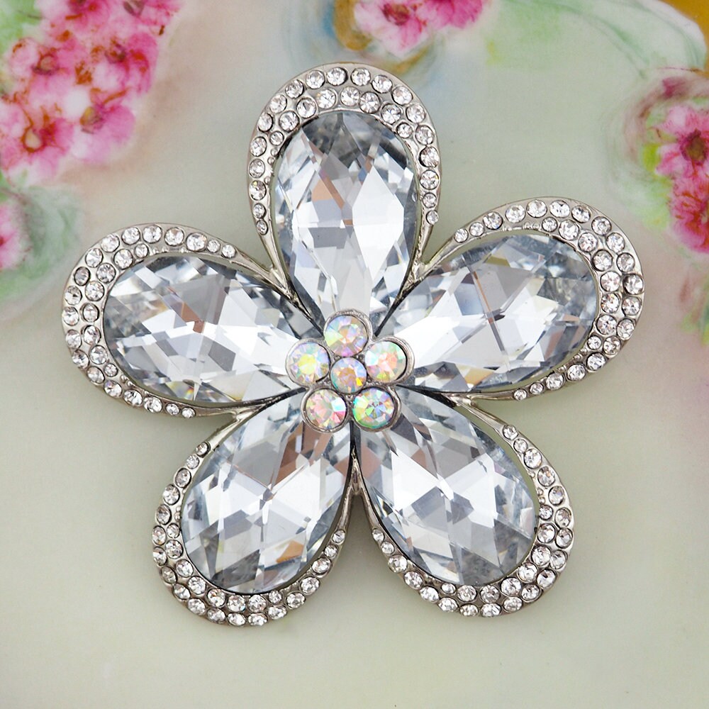 Joan Rivers Brooch, Flower Brooch, Crystal Brooch, Big Flower, Statement Brooch, Joan Rivers Jewelry, Beautiful Brooch, Designer Jewelry