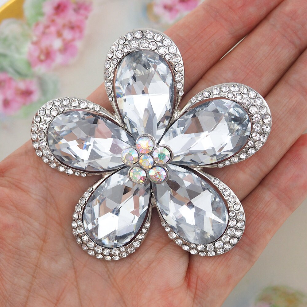 Joan Rivers Brooch, Flower Brooch, Crystal Brooch, Big Flower, Statement Brooch, Joan Rivers Jewelry, Beautiful Brooch, Designer Jewelry