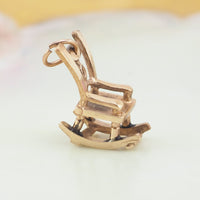10K Gold Charm, Rocking Chair Charm, Vintage Charm, Charm Bracelet, Pendant Charm, Gold Charms, Vintage Charms, Vintage Gold Pendant