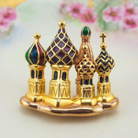 Joan Rivers Brooch, Cathedral Brooch, St. Basils Cathedral, Enamel Brooch, Designer Brooch, Joan Rivers Jewelry, Joan Rivers Pin