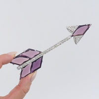 Arrow Brooch, 1940s Brooch, Large Brooch, Vintage Brooch, Glass Stones, Rhinestone Brooch, Long Brooch, Statement Brooch, Art Deco Brooch