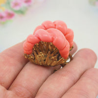 Miriam Haskell Earrings, Vintage Earrings, Haskell Coral Earrings, Clip On Earrings, Haskell Jewelry, Screwback Earrings, Haskell Jewellery