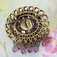 Kandell & Marcus Brooch, Vintage Brooch, Glass Drops Brooch, Antique Style Brooch, Drop Brooch, Art Glass Brooch, Brooch Vintage, Brooch Pin