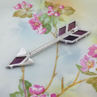 Arrow Brooch, 1940s Brooch, Large Brooch, Vintage Brooch, Glass Stones, Rhinestone Brooch, Long Brooch, Statement Brooch, Art Deco Brooch