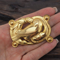 Coro Brooch, Dove Brooch, Vermeil Brooch, Bird Brooch, Vintage Brooch, Gold Plated Brooch, Coro Sterling, Vintage Coro, 1940s Brooch