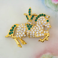 Napier Brooch, Carousel Horse Brooch, Vintage Brooch, Horse Pin, Figural Brooch, Napier Jewelry, Rhinestone Brooch, Gold Plated Brooch
