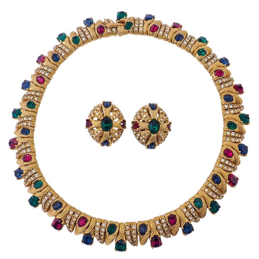 Ciner Jewels of India Necklace Earring Set