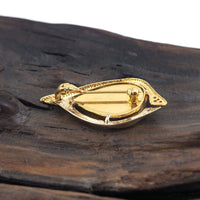 14K Gold Ammolite Pendant Brooch