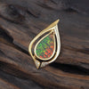 14K Gold Ammolite Pendant Brooch