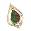 Broche pendentif ammolite en or 14 carats