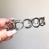 Sterling Silver Hammered Circles Bracelet
