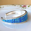 Bracelet de manchette opale en argent sterling - Bracelet de manchette Navajo 