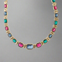 Nina Ricci Gold Plated Crystal Multigem Necklace