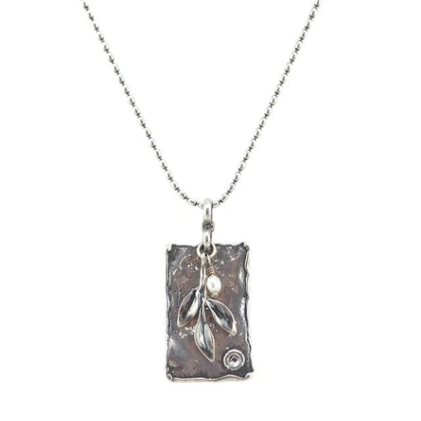 Silpada Sterling Silver Leaf Necklace with Pearl