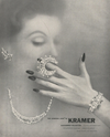 Vintage Kramer Alexandrite Rhinestone Earrings