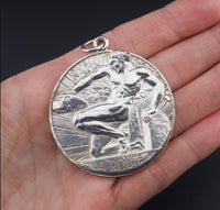 Vintage Silver Art Deco Transportation Medal Pendant