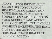 Joan Rivers Charms, Joan Rivers Egg, Charm Extension, Set of 3, Faberge Egg, Egg Necklace, Egg Charm, Goblet Charm, Enamel Egg, Joan Rivers