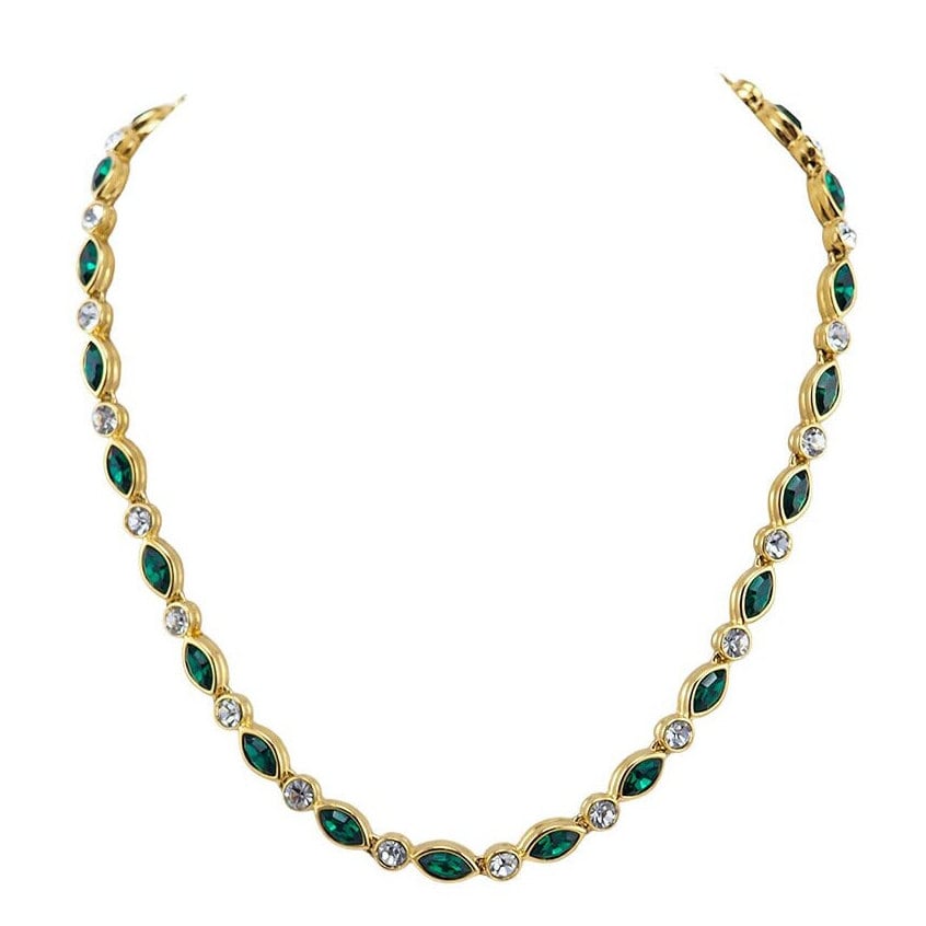 D'Orlan Emerald Crystal Rhinestone Necklace – Vintage