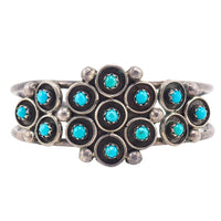 Zuni Turquoise Silver Cuff Bracelet