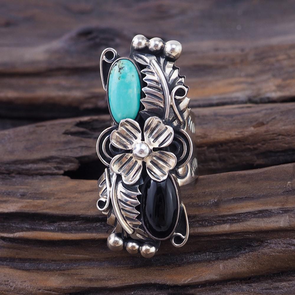 アクセサリー Mexican silver ring fabulous sounds Mexican Silver Southwestern Turquoise Ring - Size 5 – Vintage