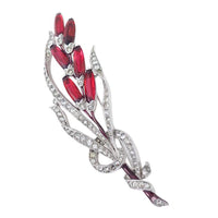 Trifari Red Flower Brooch