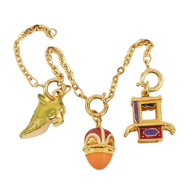 Joan Rivers Charms, Joan Rivers Egg, Sedan Chair Charm, Shoe Charm, Charm Extension, Set of 3, Egg Necklace, Egg Charm, Enamel Egg