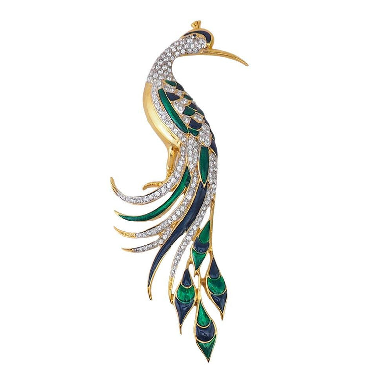 D'Orlan Brooch, Bird Brooch, Large Brooch, Figural Brooch, Enamel Brooch, Rhinestone Brooch, Enamel Rhinestone Brooch, D'Orlan Jewelry