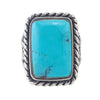 Turquoise Ring, Sterling Silver Ring, Barse Ring, Southwestern Ring, Blue Stone Ring, Statement Ring, Size 6 Ring, Rectangular Ring, 925