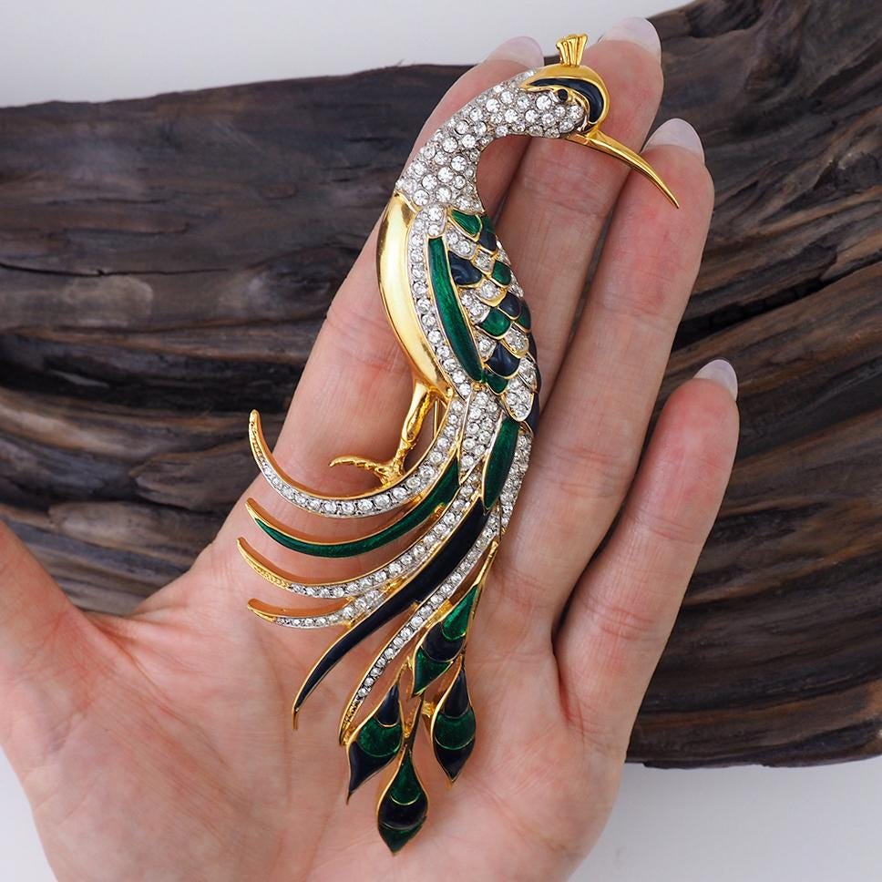 Vintage D' Olran outlet peacock brooch