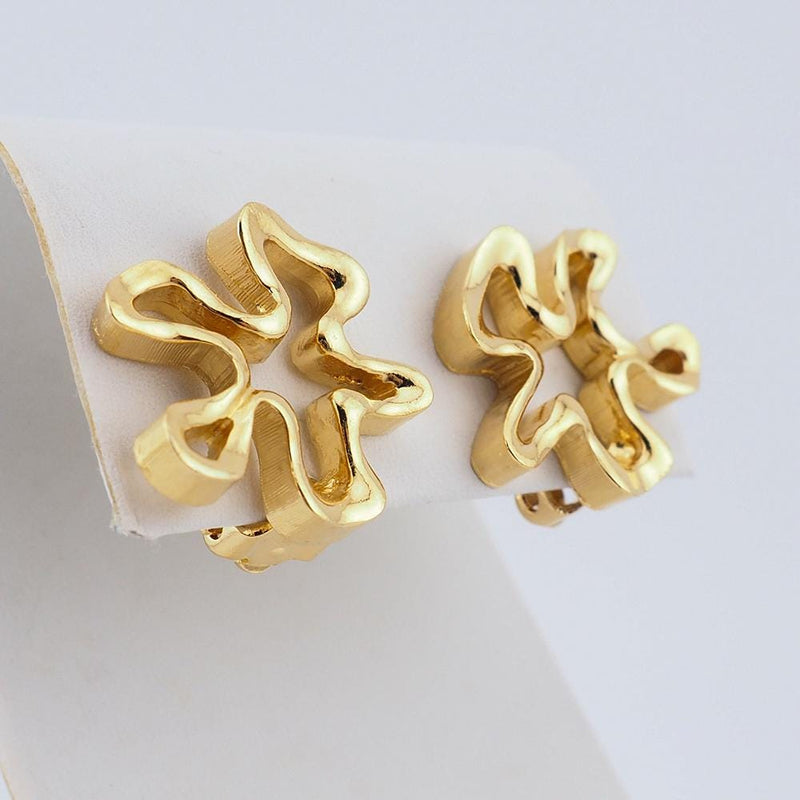 D'Orlan Earrings, Gold Tone Earrings, Clip On Earrings, Vintage Earrings, Organic Shape, Designer Earrings, Canadian Jewelry, Gold Plate