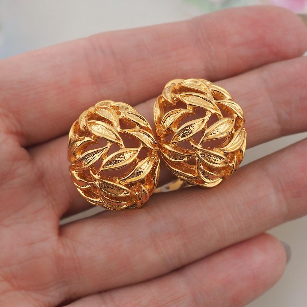 アクセサリー VINTAGE D'ORLAN NECKLESS & EARRINGS Vintage Earrings D'Orlan Gold Tone Half Hoop – Vintage