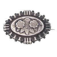 Victorian Brooch, Aesthetic Brooch, Victorian Jewelry, Victorian Aesthetic, Silver Brooch, Antique Brooch, Flower Brooch, Etched Silver