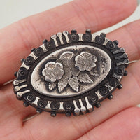 Victorian Brooch, Aesthetic Brooch, Victorian Jewelry, Victorian Aesthetic, Silver Brooch, Antique Brooch, Flower Brooch, Etched Silver