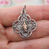 Our Lady of Grace Charm, Antique Charm, Mary Medal, Religious Medal, Mary Charm, Catholic Charm, Sterling Silver Charm, Vintage Charm