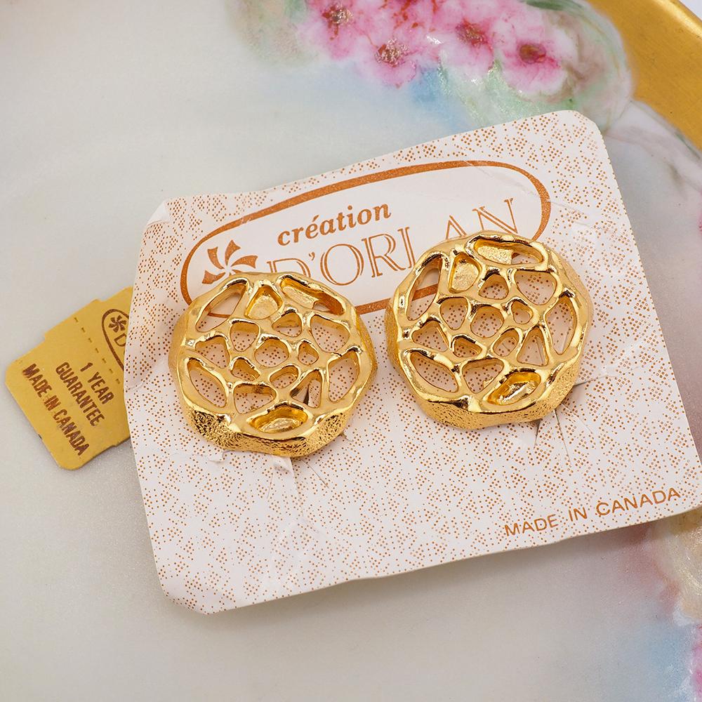 Vintage Earrings D'Orlan Gold Plated Clip On – Vintage
