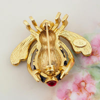 Joan Rivers Bee Brooch, Imperial Bee, Joan Rivers Pin, Bug Brooch, Bee Pin, Designer Brooch, Gold Tone Brooch, Insect Brooch, Figural Brooch