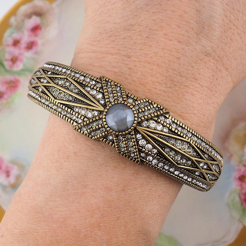 Heidi Daus Bracelet, Rhinestone Bracelet, Art Deco Style, Bangle Bracelet, Crystal Bracelet, Heidi Daus Jewelry, Gold Tone Bracelet