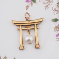 14K Gold Charm, Torii Gate Pendant, Japanese Charm, Shinto Jewelry, Gold Torii Pendant, Cultural Jewelry, Gold Charm, Japanese Gate