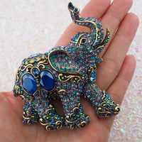 Heidi Daus Elephant Brooch, Rhinestone Brooch, Elephant Brooch, Rhinestone Pin, Statement Brooch, Bluer Brooch, Figural Brooch, Heidi Daus