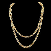 D'Orlan Gold Plated Chain Necklace, Cable Chain Necklace, Tapered Chain, D'Orlan Necklace, Gold Plated Necklace, Long Chain, 33" Chain