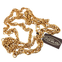 D'Orlan Gold Plated Chain Necklace, Cable Chain Necklace, Tapered Chain, D'Orlan Necklace, Gold Plated Necklace, Long Chain, 33" Chain