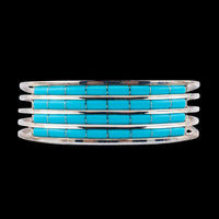 Turquoise Inlay Bracelet, Anselm Wallace Bracelet, Sleeping Beauty, Zuni Bracelet, Native American Bracelet, Southwestern Bracelet, 925 Cuff