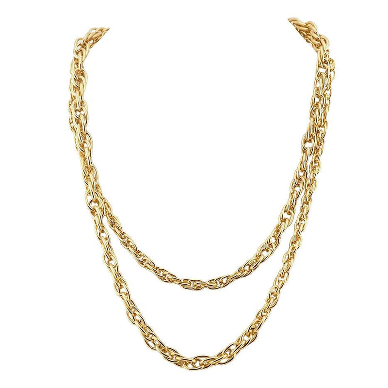 D'Orlan Gold Plated Chain Necklace, Cable Chain Necklace, Tapered Chain, D'Orlan Necklace, Gold Plated Necklace, Long Chain, 33" Chain