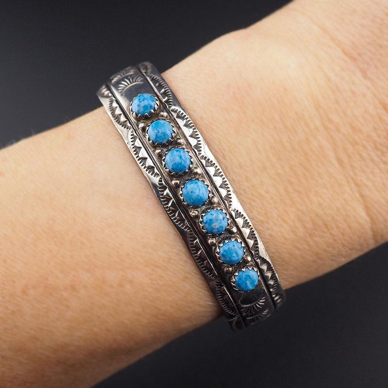 Turquoise Bracelet, Eddie Yazzie, Native American Bracelet, Cuff Bracelet, Silver Bracelet, Navajo Bracelet, Turquoise Cuff, Navajo Cuff