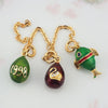 Joan Rivers Charms, Joan Rivers Egg, Charm Extension, Set of 3, Faberge Egg, Egg Necklace, Egg Charm, Fish Charm, Swan Charm, 1998 Charm