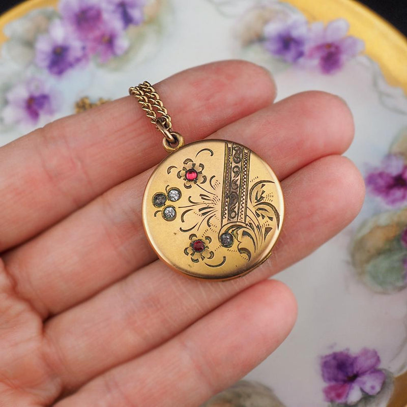 Antique Locket Necklace, Victorian Locket, Locket Pendant, Locket Necklace, Antique Pendant, Gold Filled Necklace, Antique Necklace